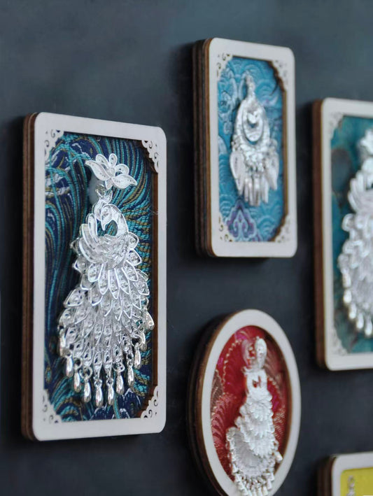silvery fridge magnet