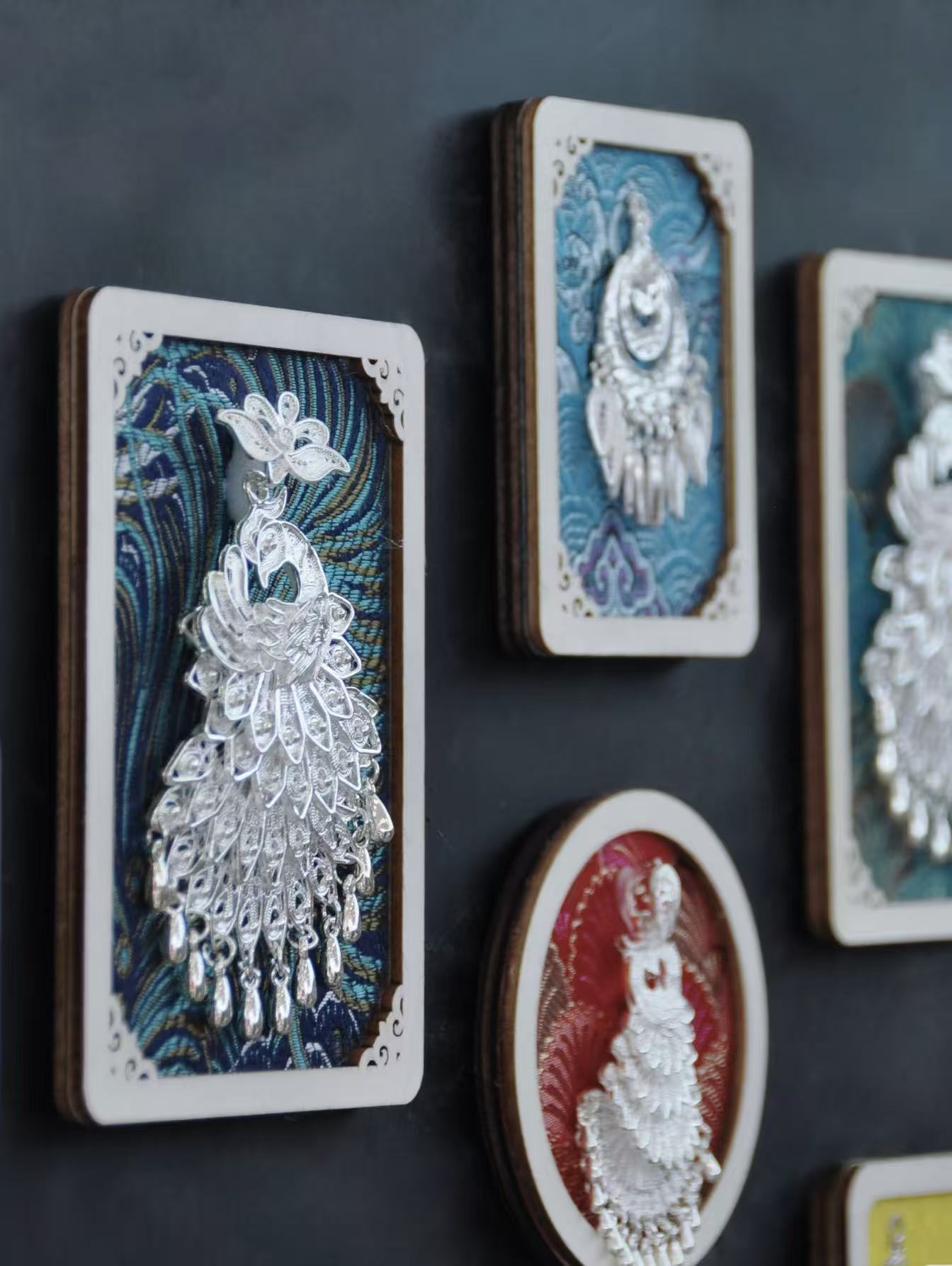 silvery fridge magnet